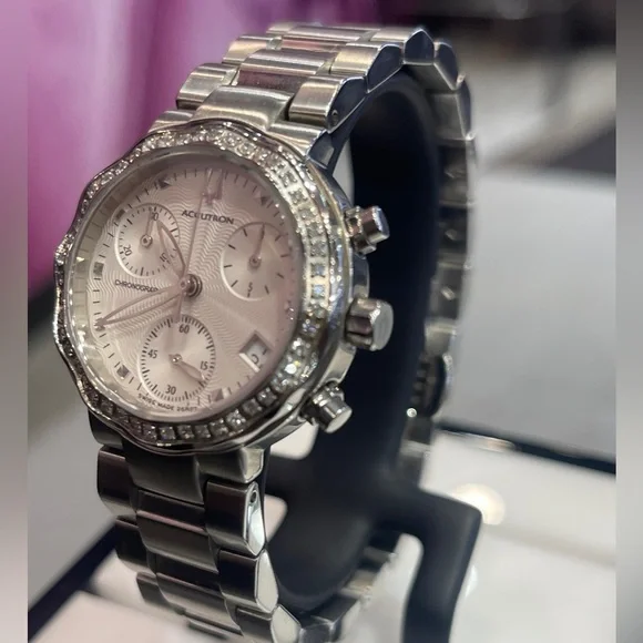 Accutron bulova silver with diamonds. Silver band - Picture 2 of 7